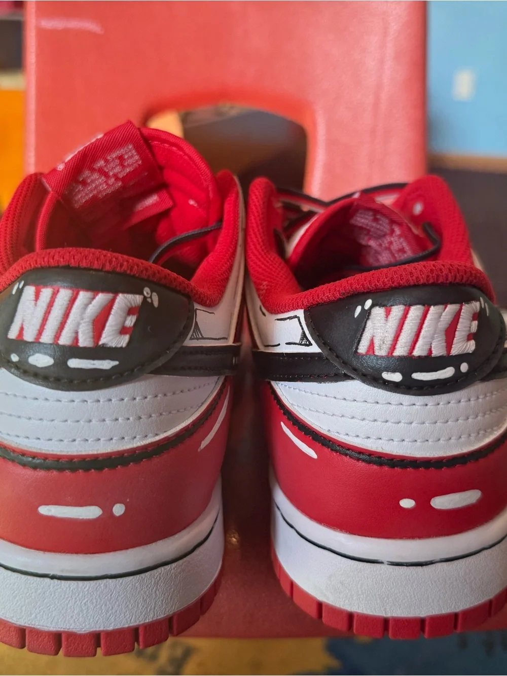 Size 10 - Nike Dunk 2025 Low St. John's, Custom Hand Painted “ CARTOON TIME “